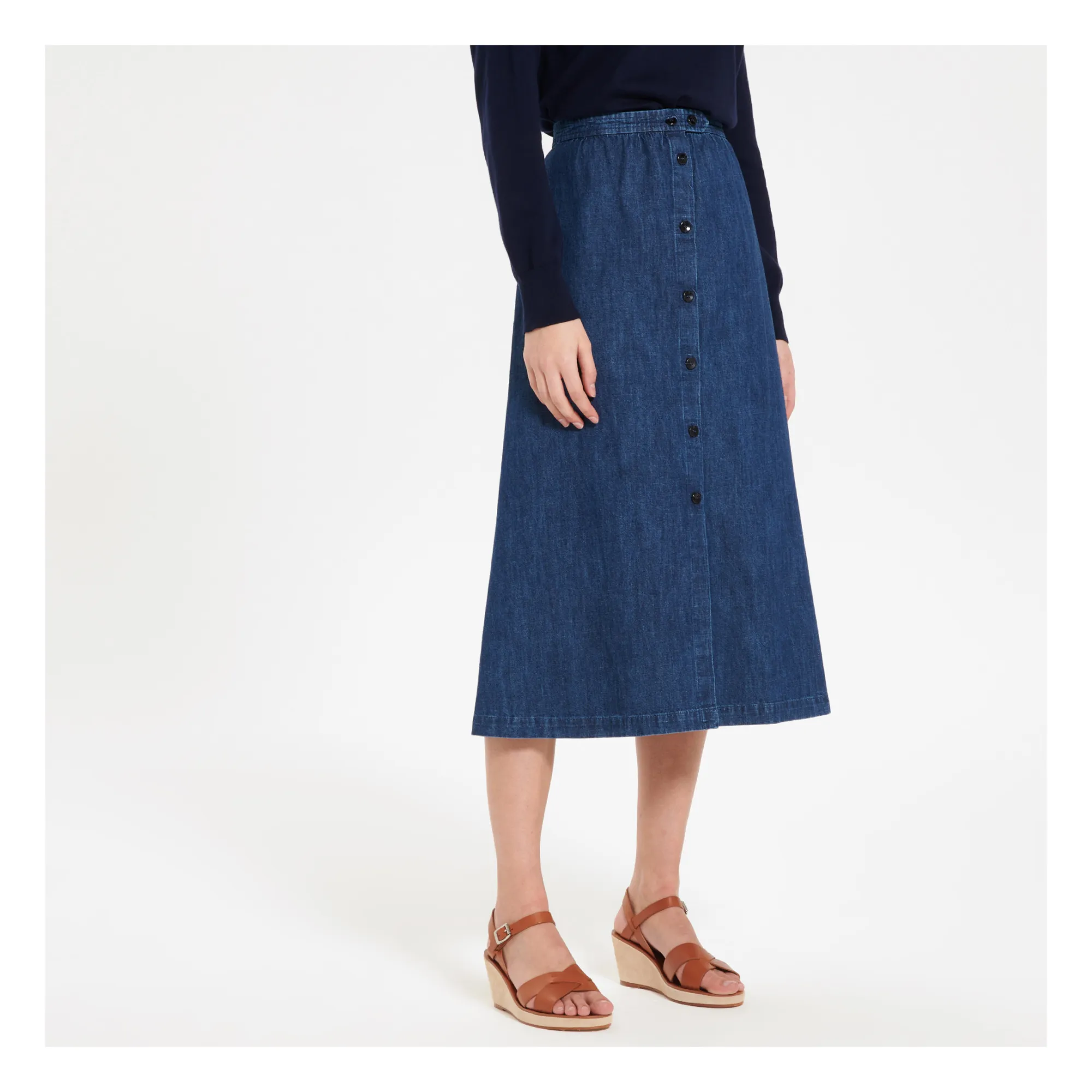 A.P.C. - Denim Deauville Skirt - Indigo blue | Smallable