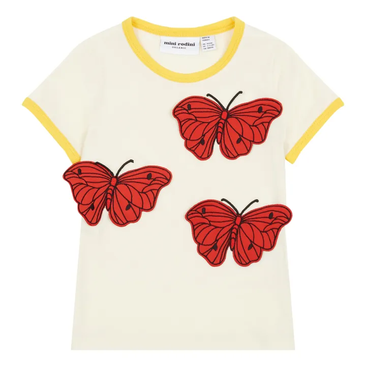 Butterfly Organic Cotton T-shirt | White- Product image n°0