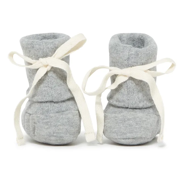 Organic Cotton Baby Slippers | Grey