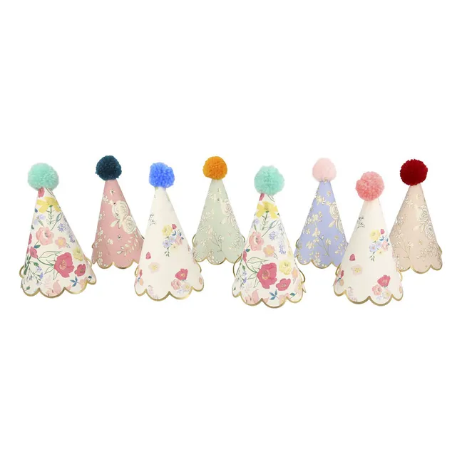 English Garden Party Hats - Set of 8