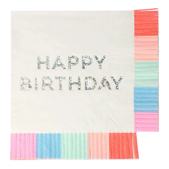 Tovaglioli di carta Happy Birthday - 16 pz. 