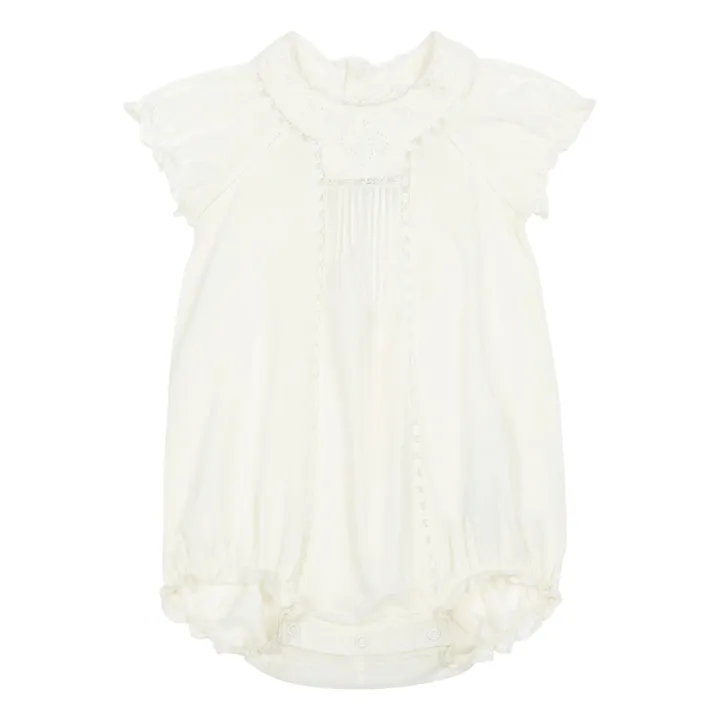 Lotti Embroidered Romper | White- Product image n°0