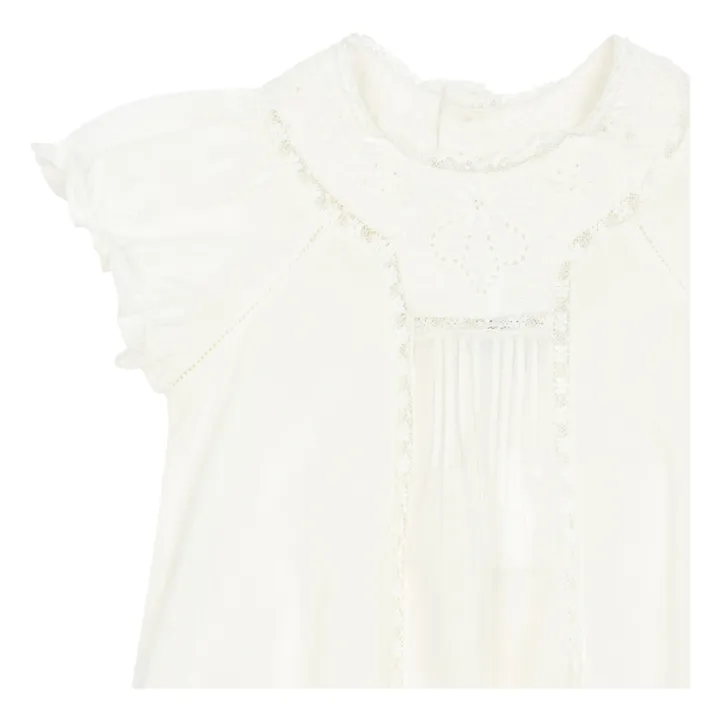 Lotti Embroidered Romper | White- Product image n°1