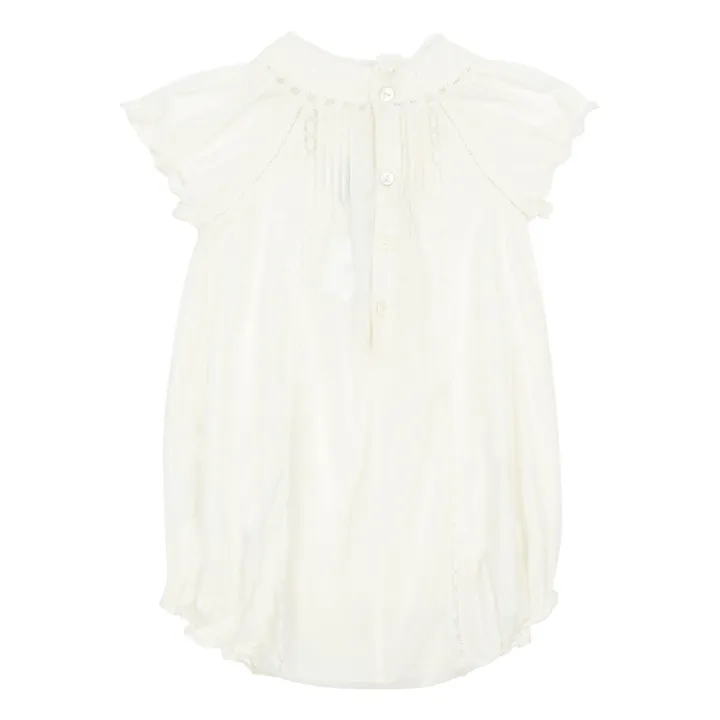 Lotti Embroidered Romper | White- Product image n°2