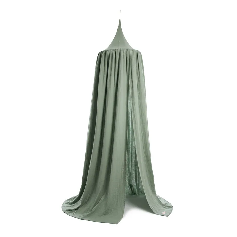 Ciel de lit Amour en coton bio | Vert- Image produit n°0