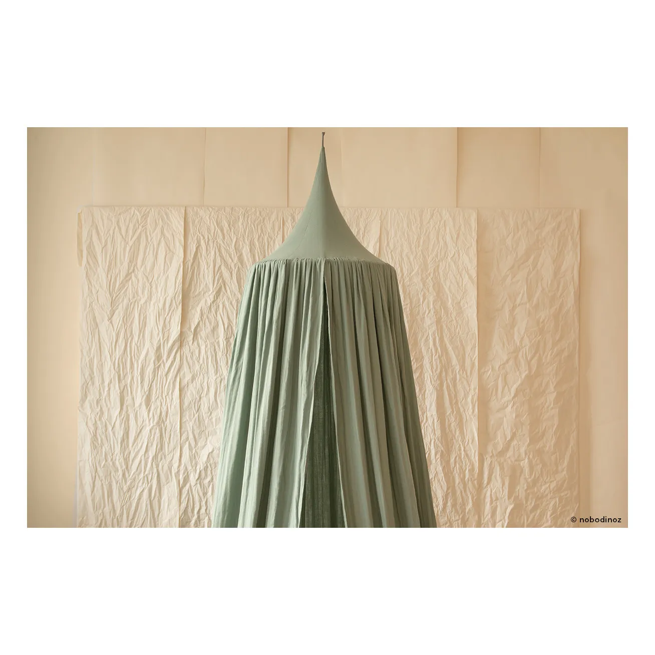 Ciel de lit Amour en coton bio | Vert- Image produit n°2
