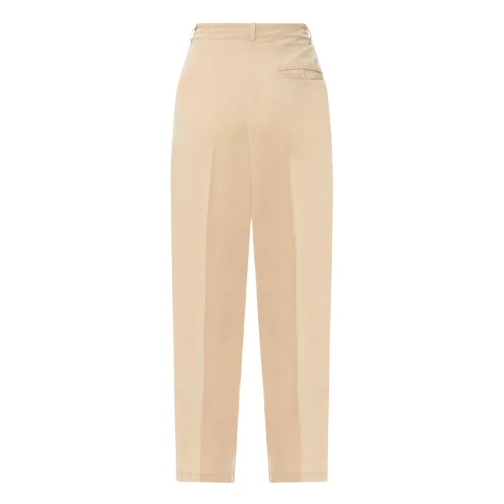 Fluid Linen Blend Trousers | Beige- Product image n°3