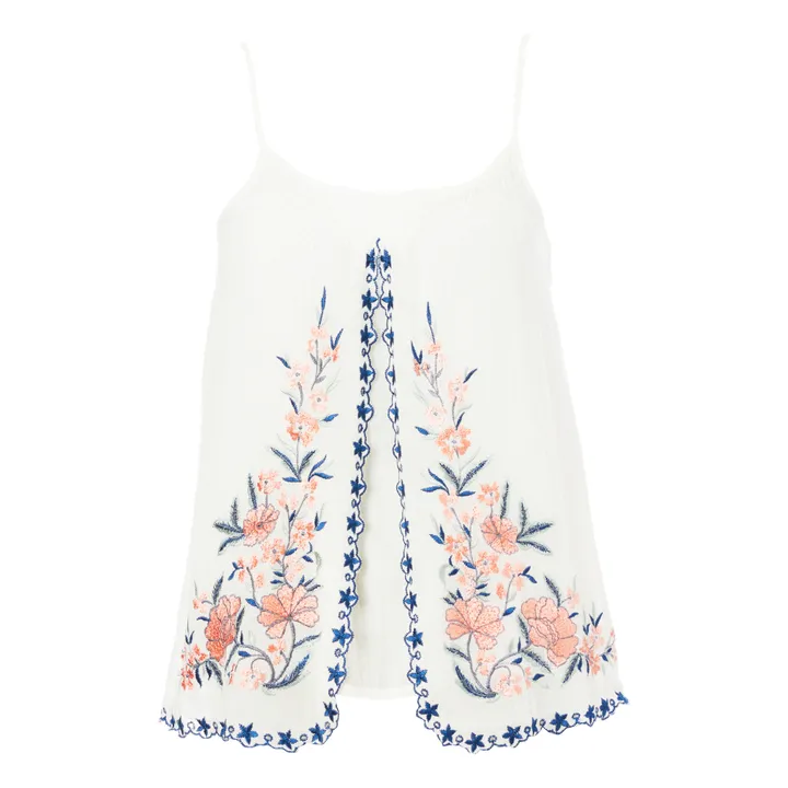 Celia embroidered top | White- Product image n°0