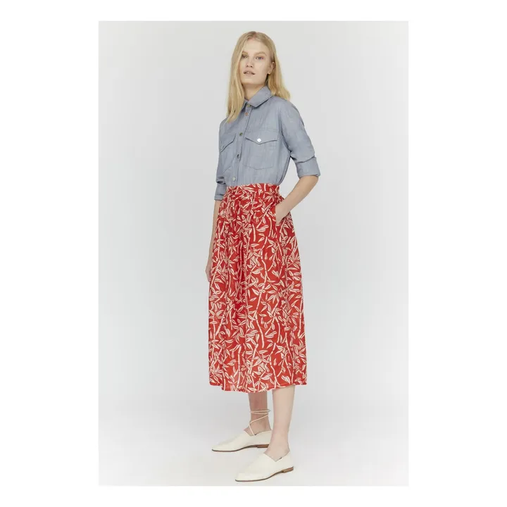 Mendes Silk Skirt | Red- Product image n°1