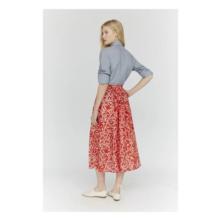Mendes Silk Skirt | Red- Product image n°3