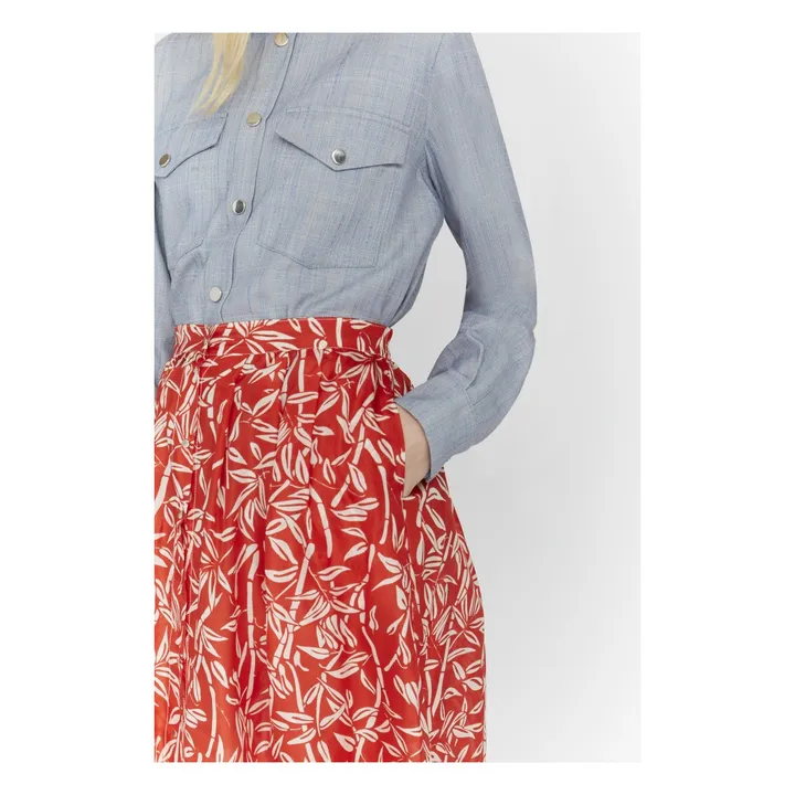 Mendes Silk Skirt | Red- Product image n°4