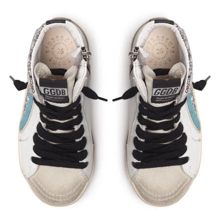 Sneakers aus Leder Glitter Slide | Weiß- Produktbild Nr. 1