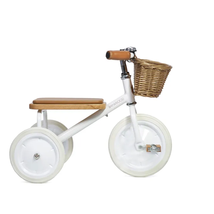 Tricycle en métal et bois | Blanc- Image produit n°0