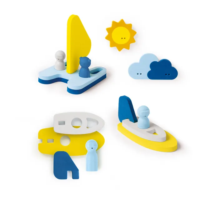 Puzzle de bain 3D Voiliers - 12 pièces | Bleu