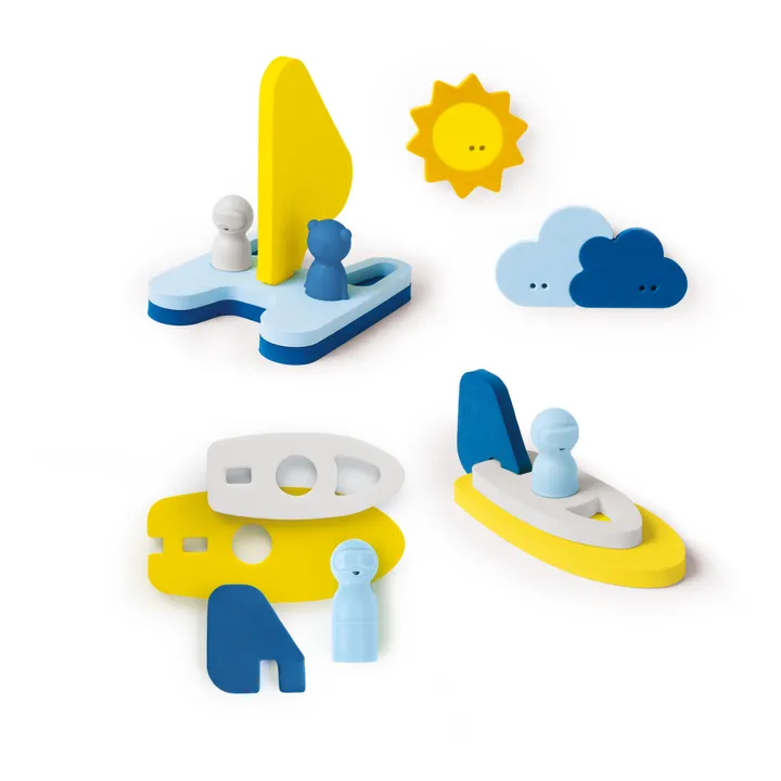 Sailboats 3D Bath Puzzle - 12 pieces | Blue- Product image n°0