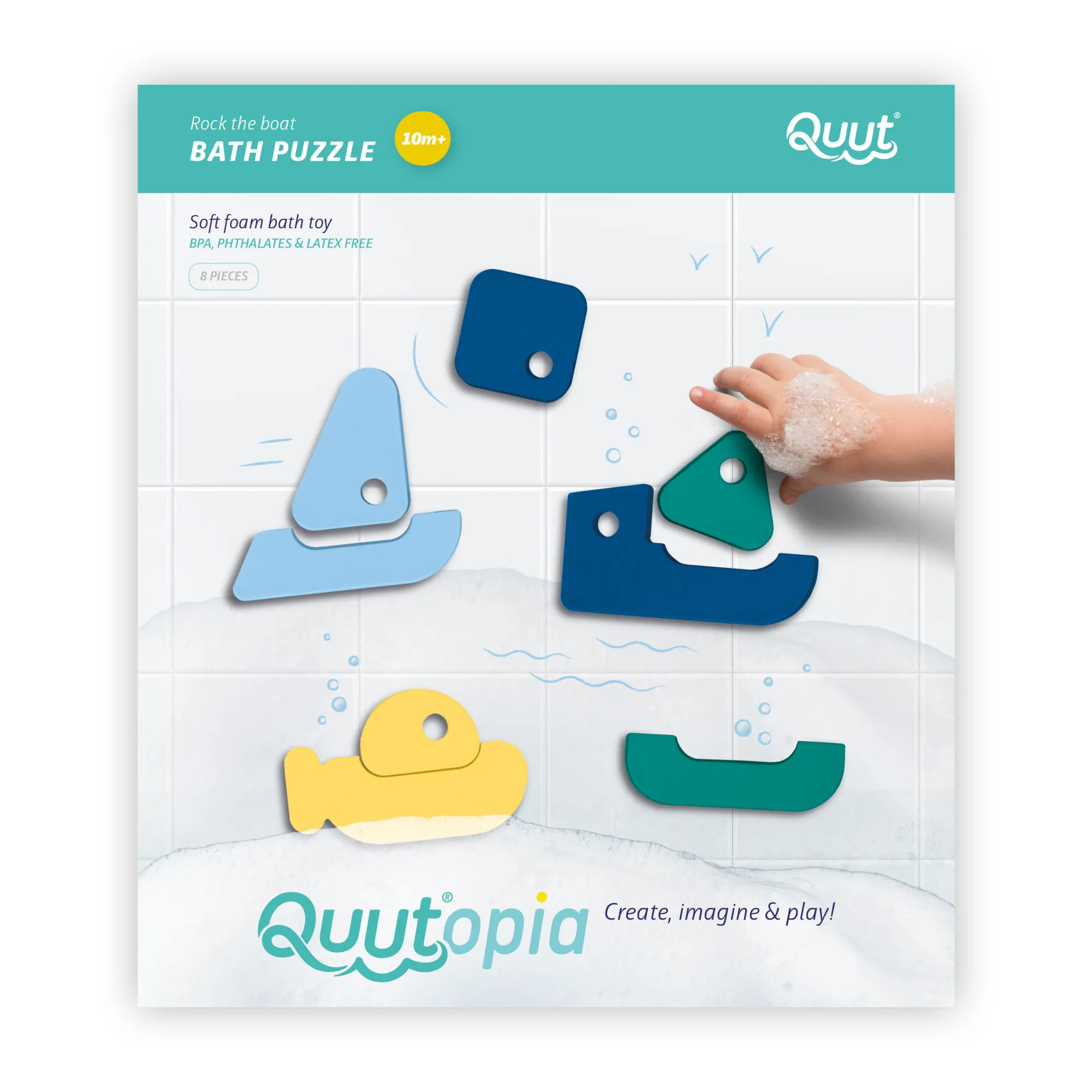 Quut Blue Sailboats Bath Puzzle