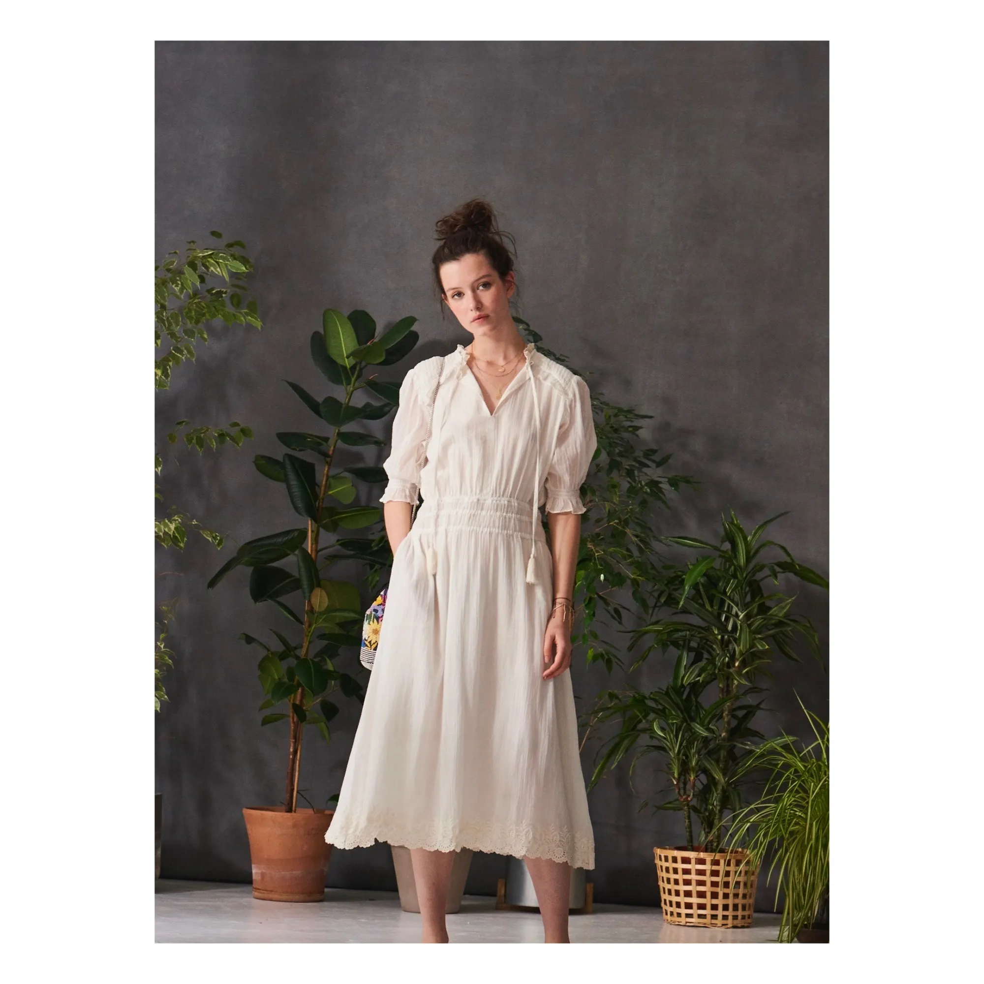 M.A.B.E. - Ines midi dress - White | Smallable M.A.B.E. - Ines midi dress - White | Smallable
