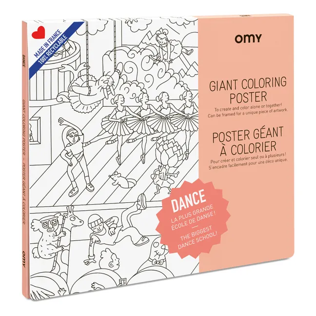 Riesen Poster zum ausmalen Dance | Weiß
