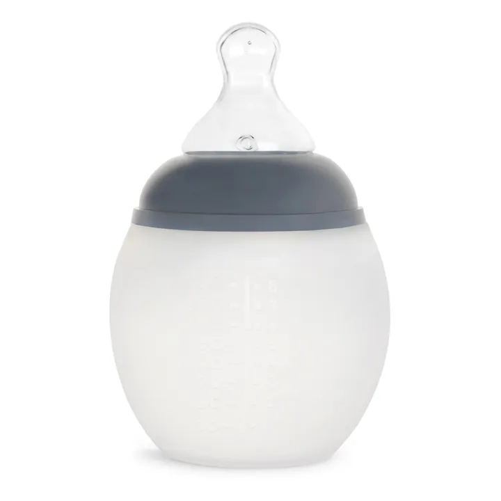 Biberon en silicone médical et tétine physiologique | Bleu gris- Image produit n°4