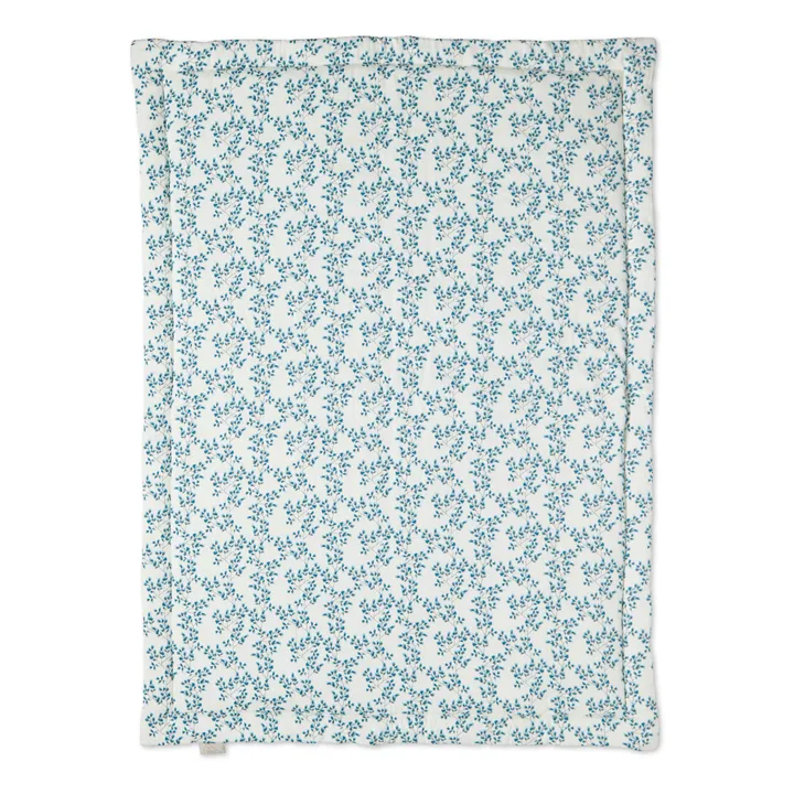 Fiori Reversible Blanket in Organic Cotton | Blue- Product image n°2