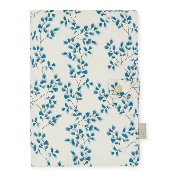 Fiori Book Cover in Organic Cotton | Blue- Product image n°0