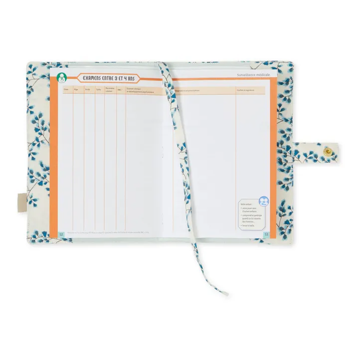 Fiori Book Cover in Organic Cotton | Blue- Product image n°1