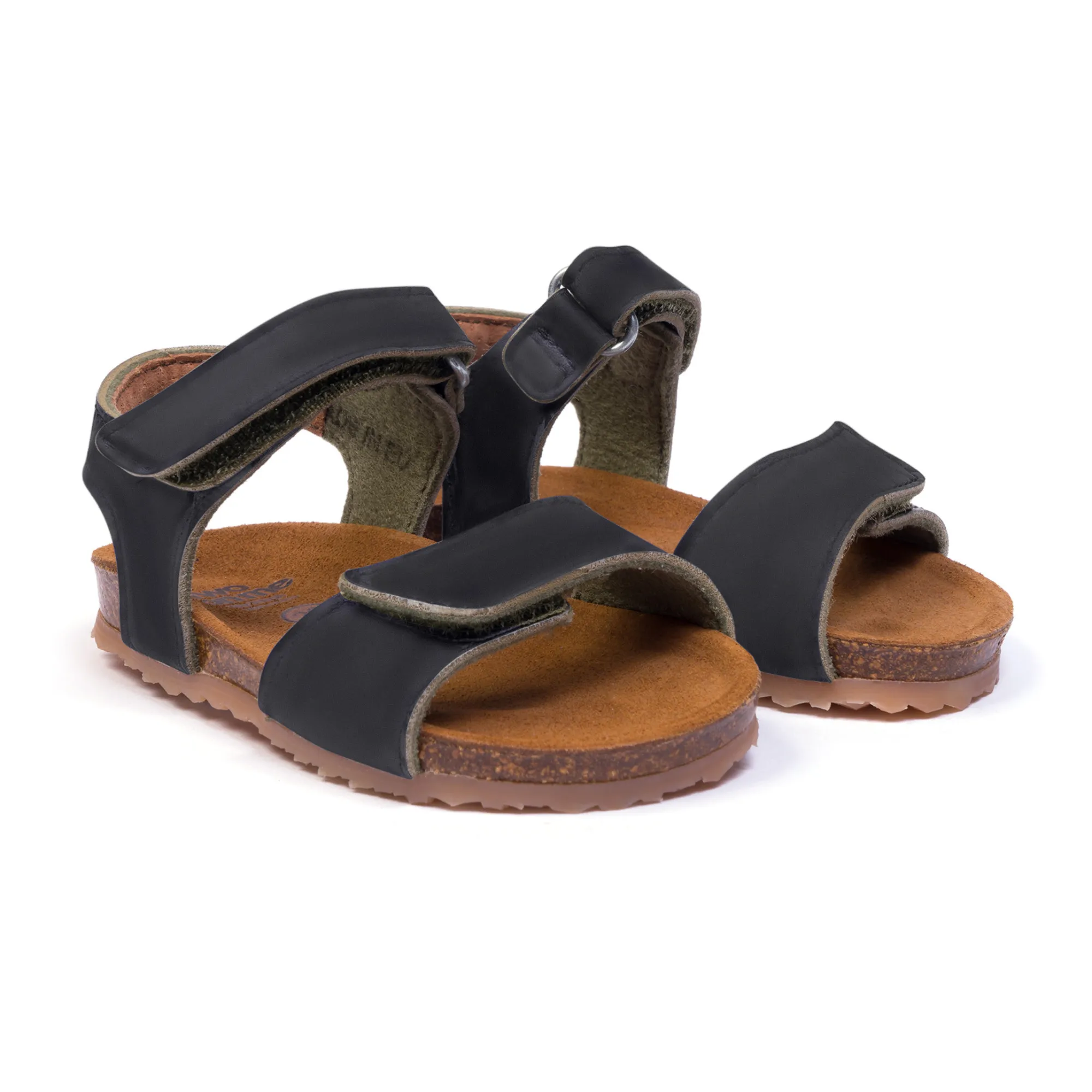 Pèpè Black Two Con Me - Velcro Sandals