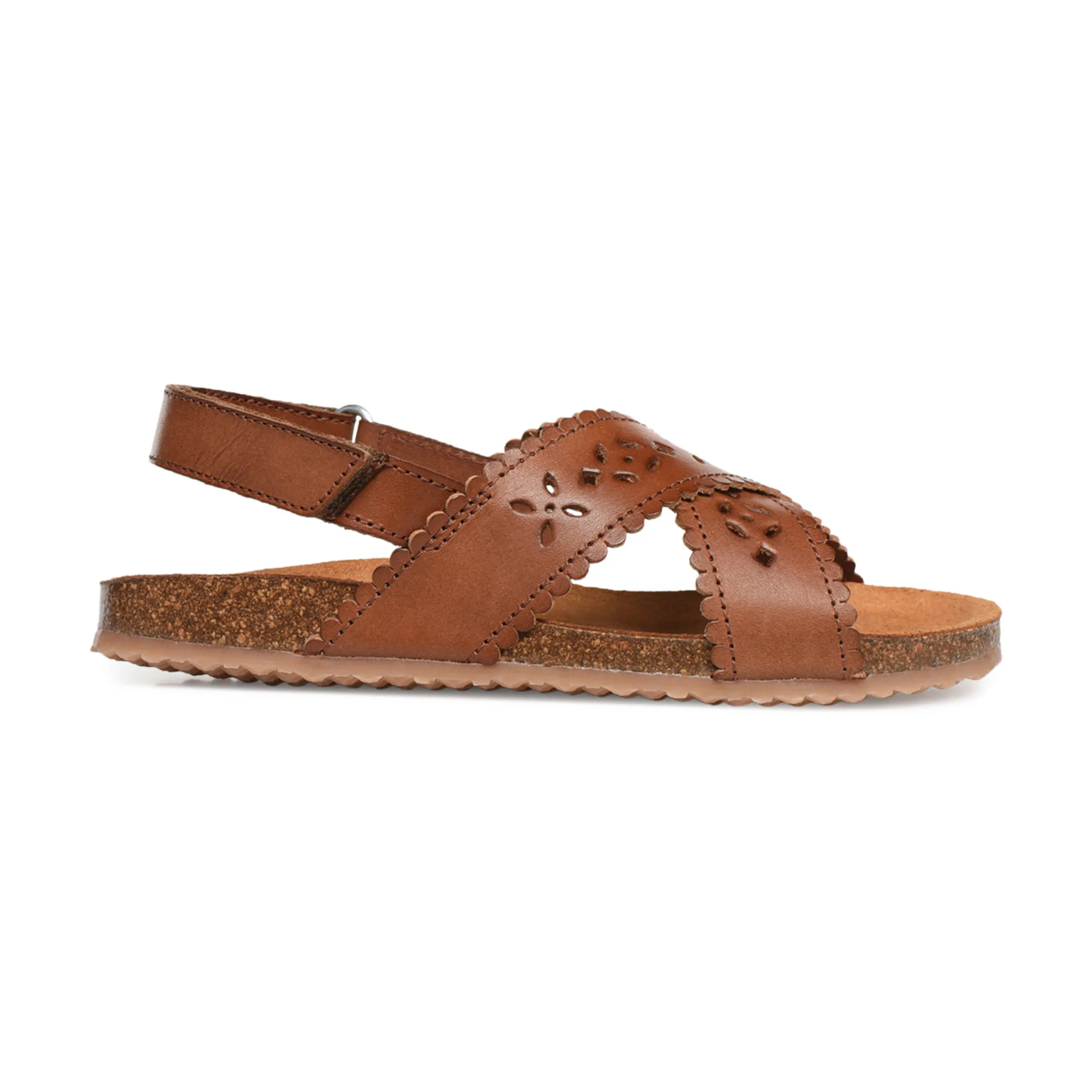 Pèpè Caramel Two Con Me - Perforated Criss Cross Sandals