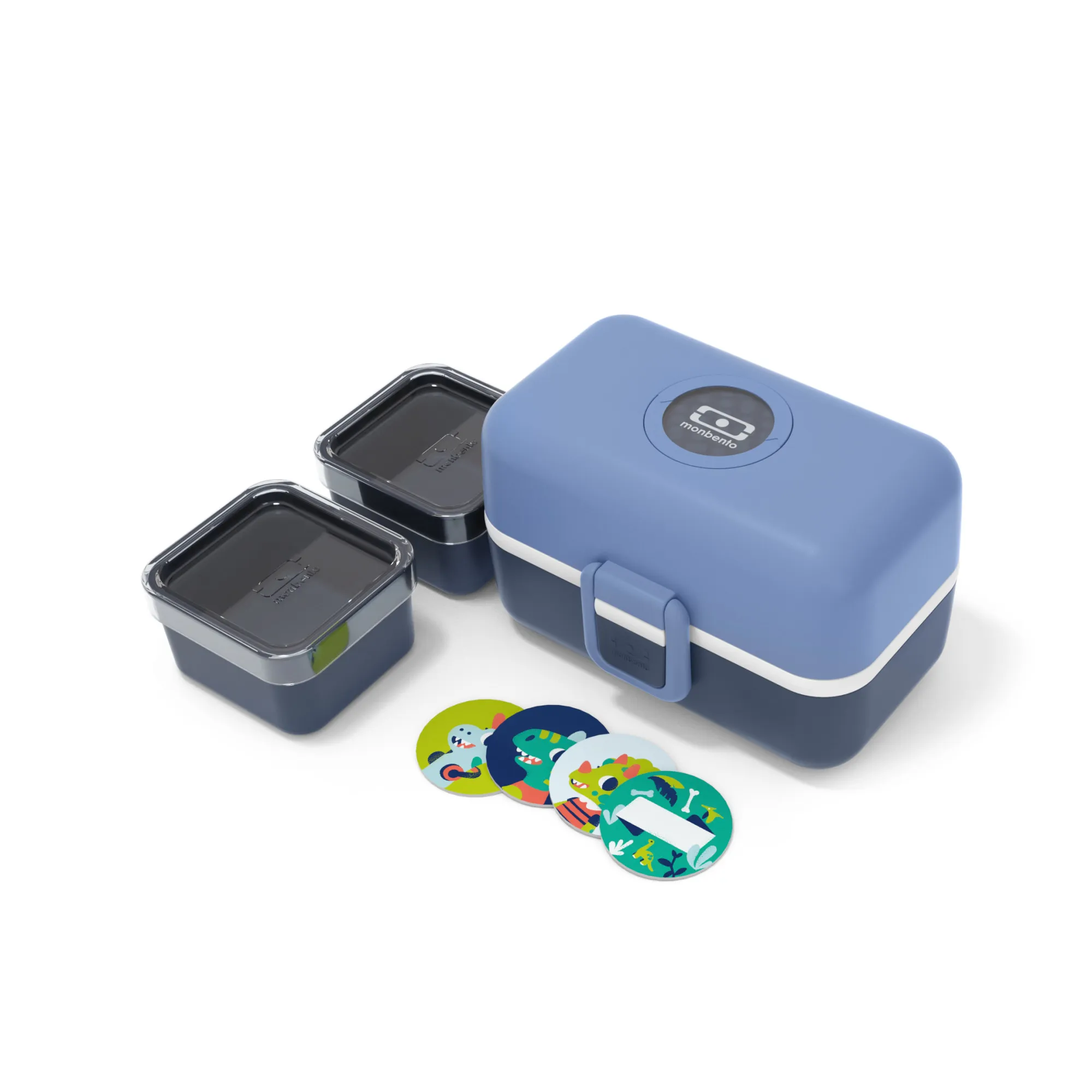 Monbento Pale Blue Mb Tresor Kids' Modular Bento With 3 Compartments