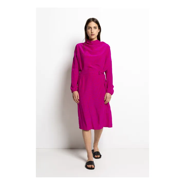 Boya Silk Dress | Fuchsia- Product image n°1