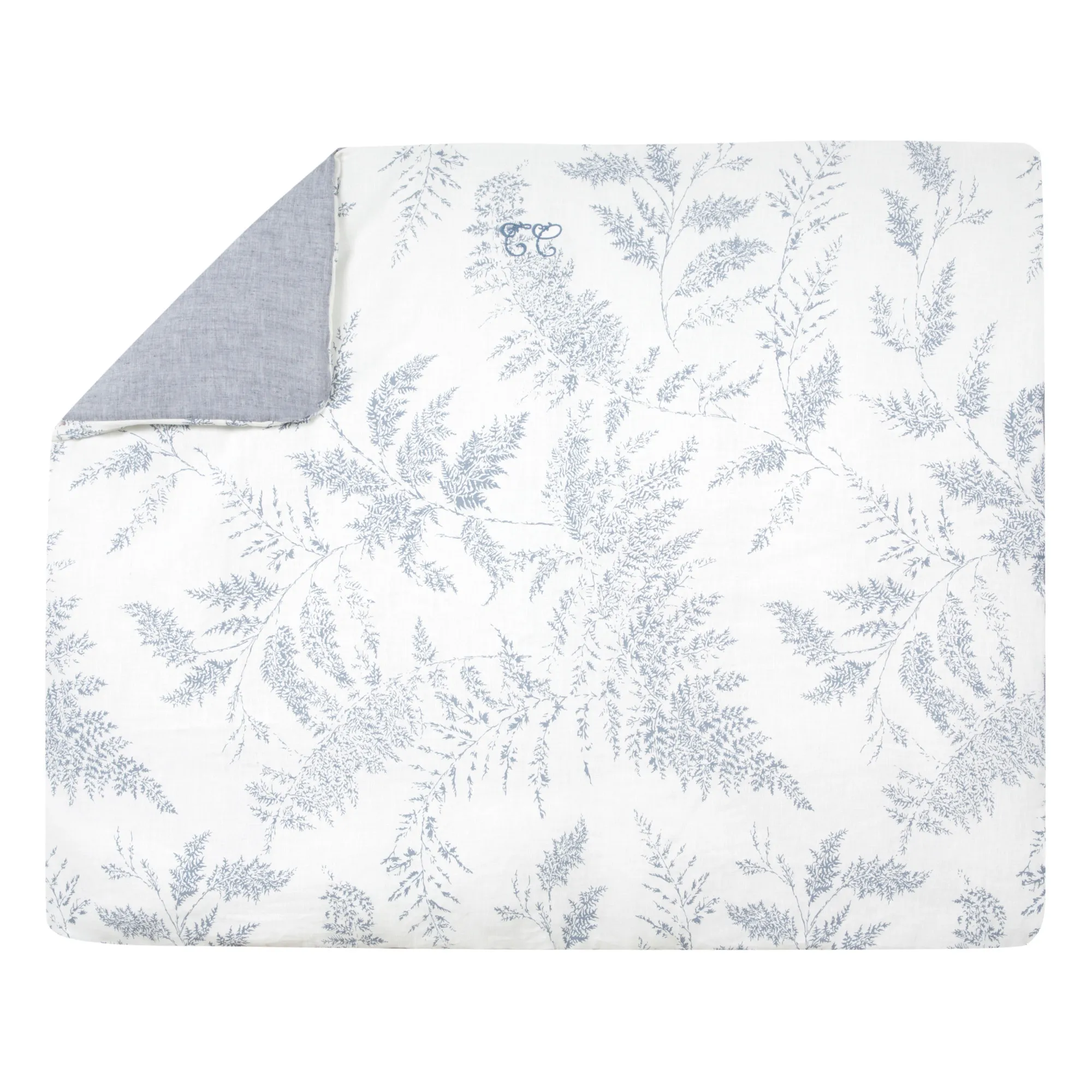 Leaf-Print Blanket | Grey- Product image n°0