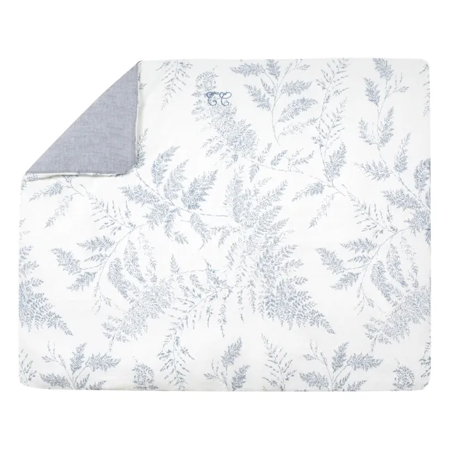 Leaf-Print Blanket | Navy blue