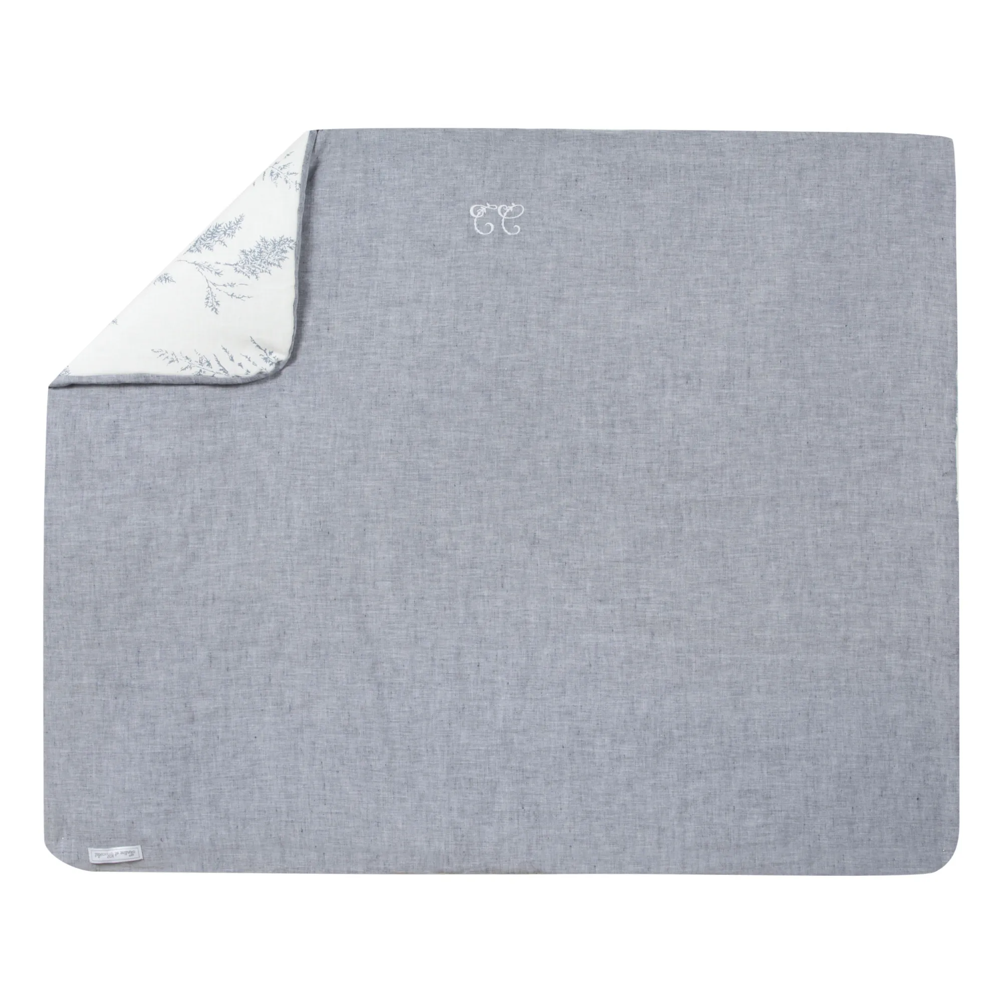 Leaf-Print Blanket | Grey- Product image n°2