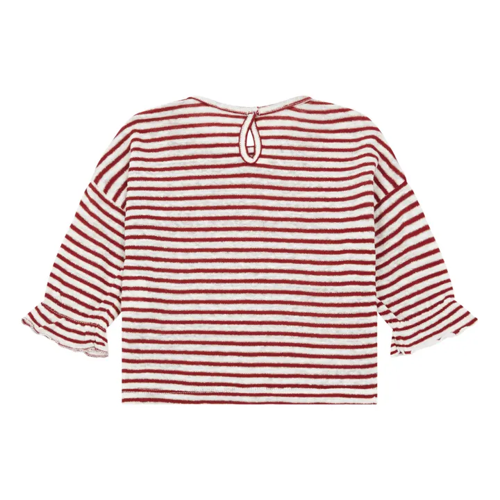 T-shirt a righe maniche lunghe in Lurex | Rosso- Immagine del prodotto n°1