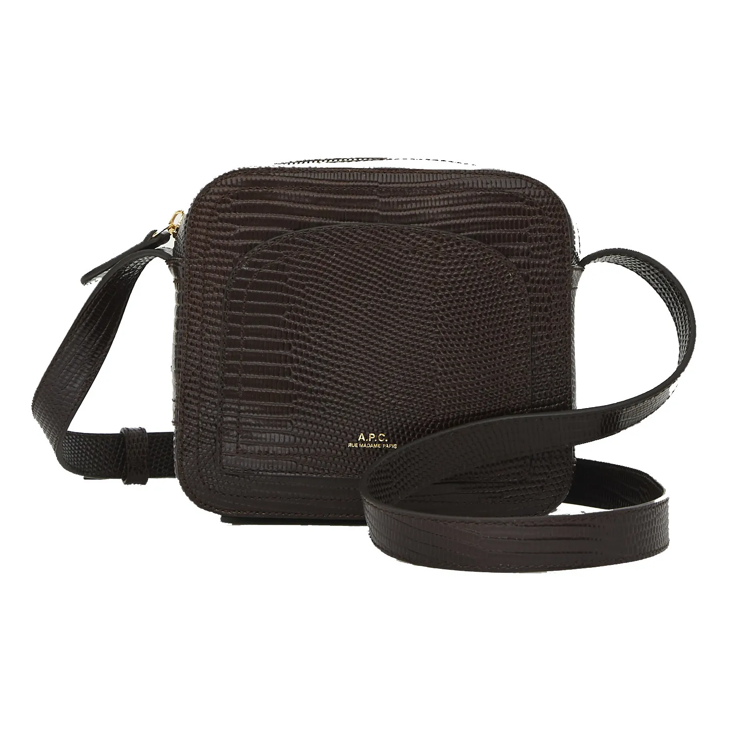 A.P.C. - Louisette Lizard Embossed Leather Bag - Brown | Smallable