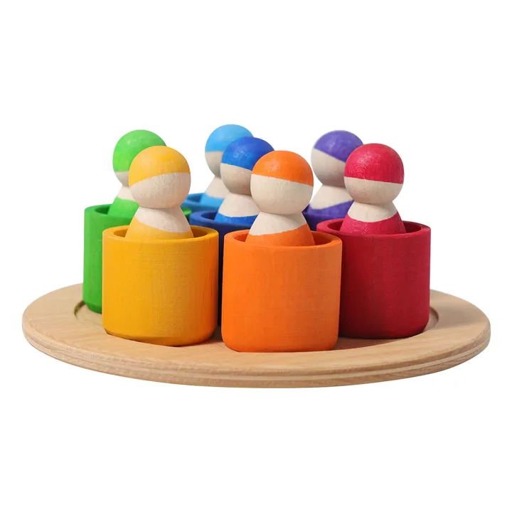 Muñecos y bols en madera - Set de 7- Imagen del producto n°0