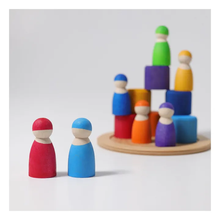 Muñecos y bols en madera - Set de 7- Imagen del producto n°1