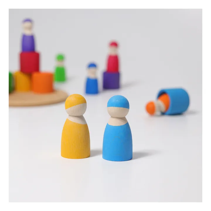 Muñecos y bols en madera - Set de 7- Imagen del producto n°3