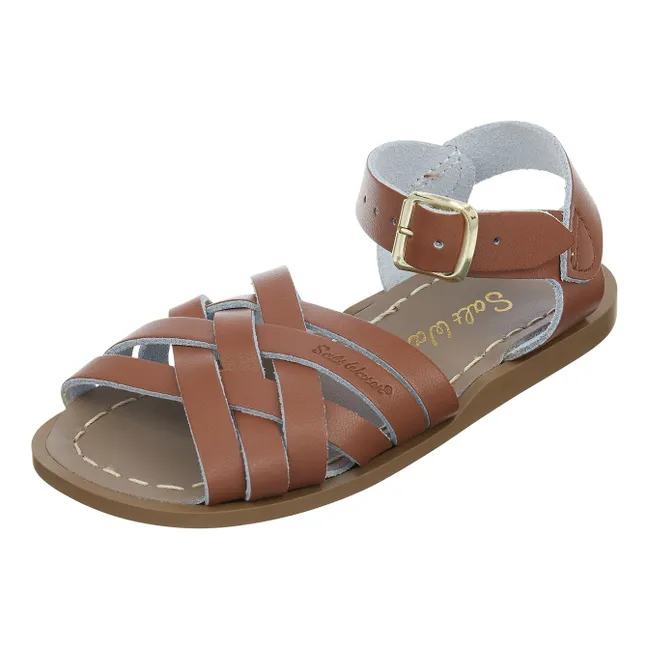 The Retro Waterproof Leather Sandals | Camel