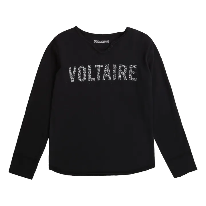 ZADIG & VOLTAIRE Walk Peace & Love Strass T-Shirt in Carbone