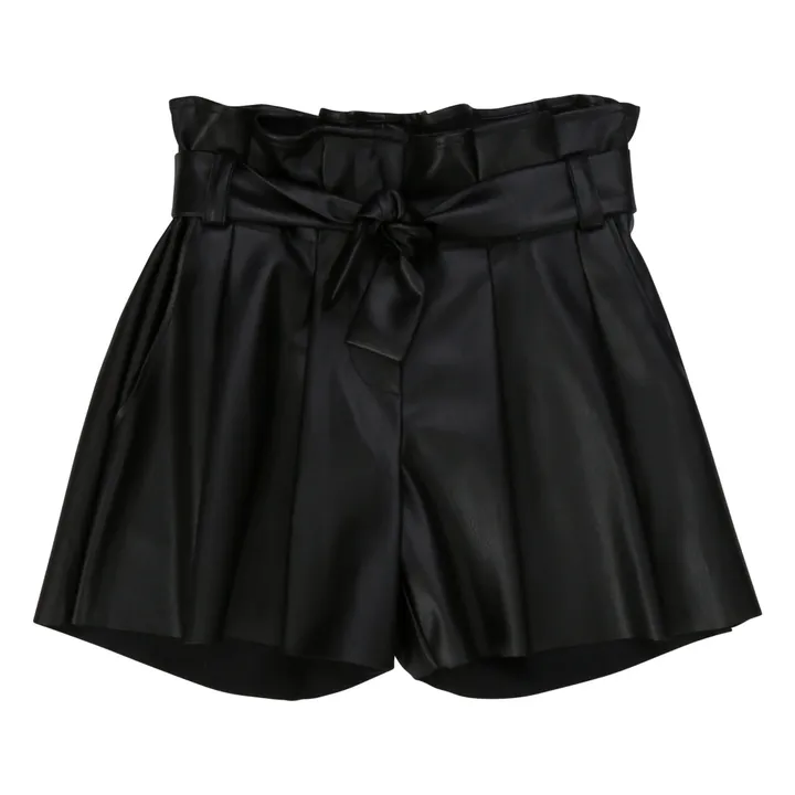 Shorts aus Kunstleder | Schwarz- Produktbild Nr. 0