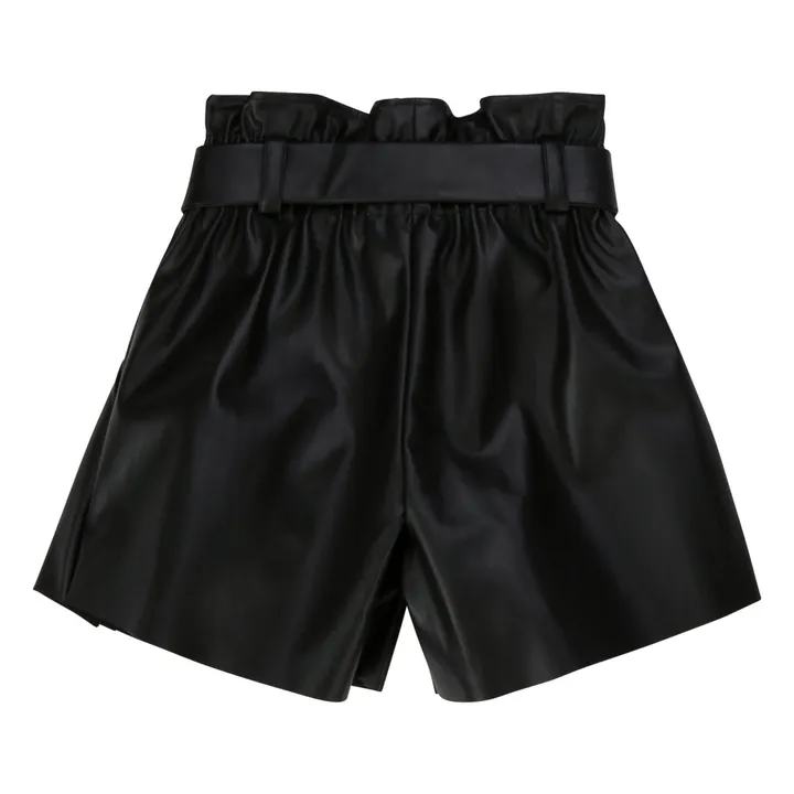 Shorts aus Kunstleder | Schwarz- Produktbild Nr. 2