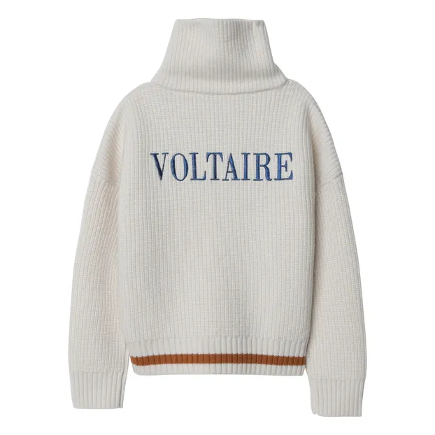 Zadig & Voltaire - Ribbed Wool Zipped Jumper - Ecru | Smallable