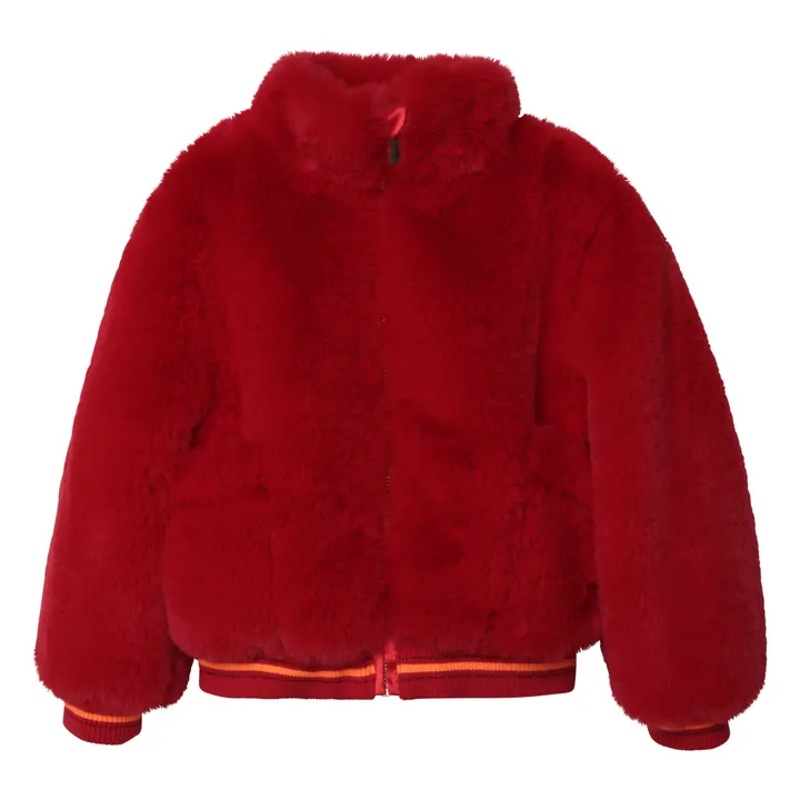 Faux Fur Jacket | Red- Product image n°0