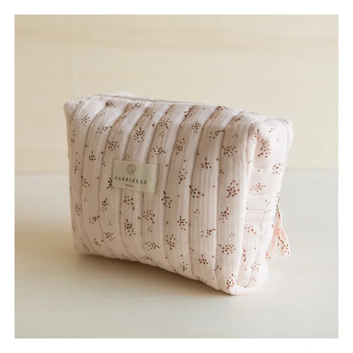 Trousse de toilette en coton bio | Rose poudré- Image produit n°2
