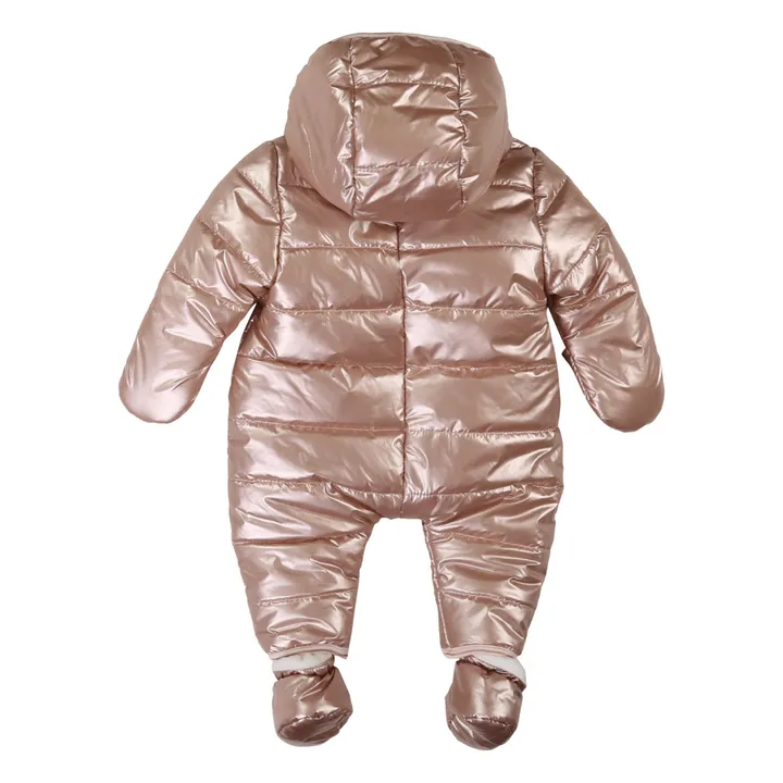 Recycled Nylon Lined Baby Snowsuit | Pink- Product image n°1