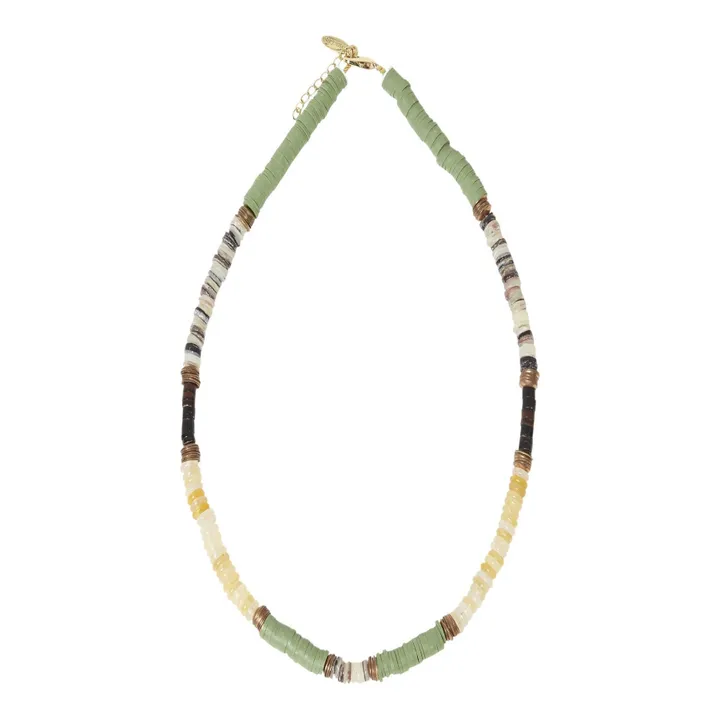 Puka Shell Precious Necklace | Khaki- Product image n°0