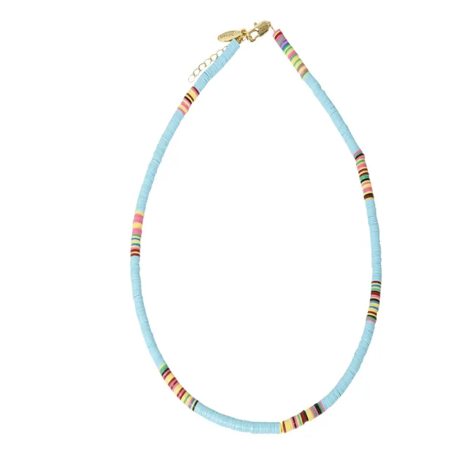 Collier Fin Heishi | Bleu azur