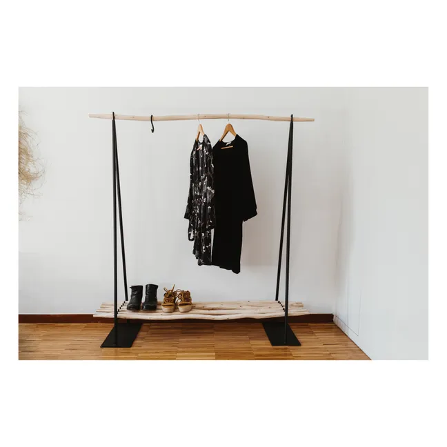 Clothing Rack with Shelf - 150 x 50 cm | Black