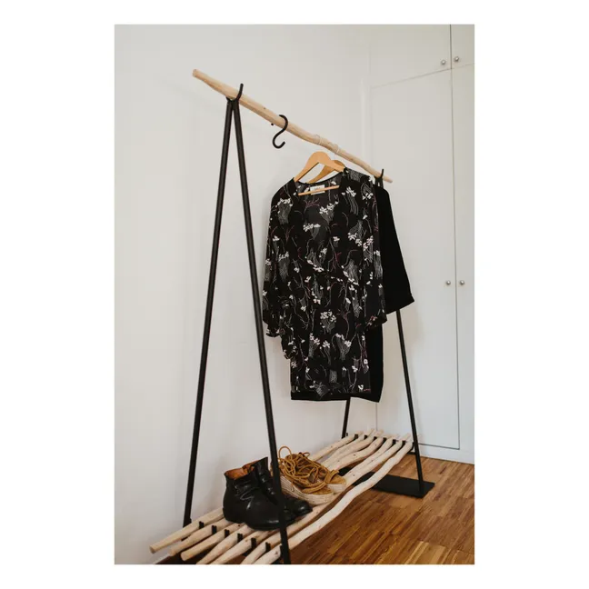 Clothing Rack with Shelf - 150 x 50 cm | Black